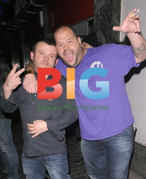 Pancho from Dirty Sanchez outside The Box Club