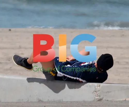 Matthew McConaughey stretching on Malibu beach