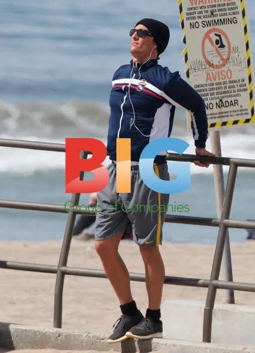Matthew McConaughey Stretching on Malibu Beach