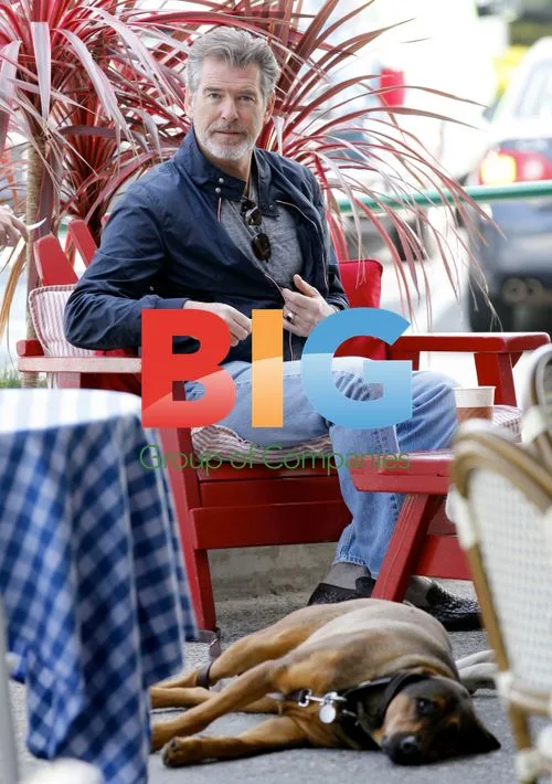 Pierce Brosnan relaxes with friend