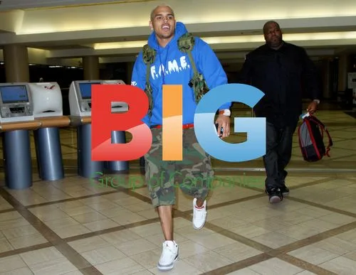 Chris Brown at LAX airport