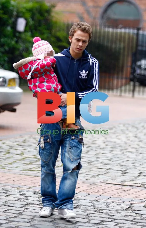 Jack P. Shepherd on Coronation Street set with daughter Nyla