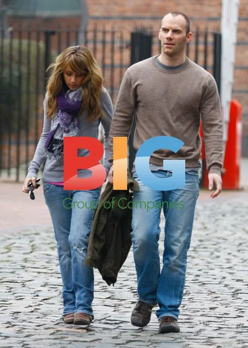 Samia Smith and Will Thorp on Coronation Street Set