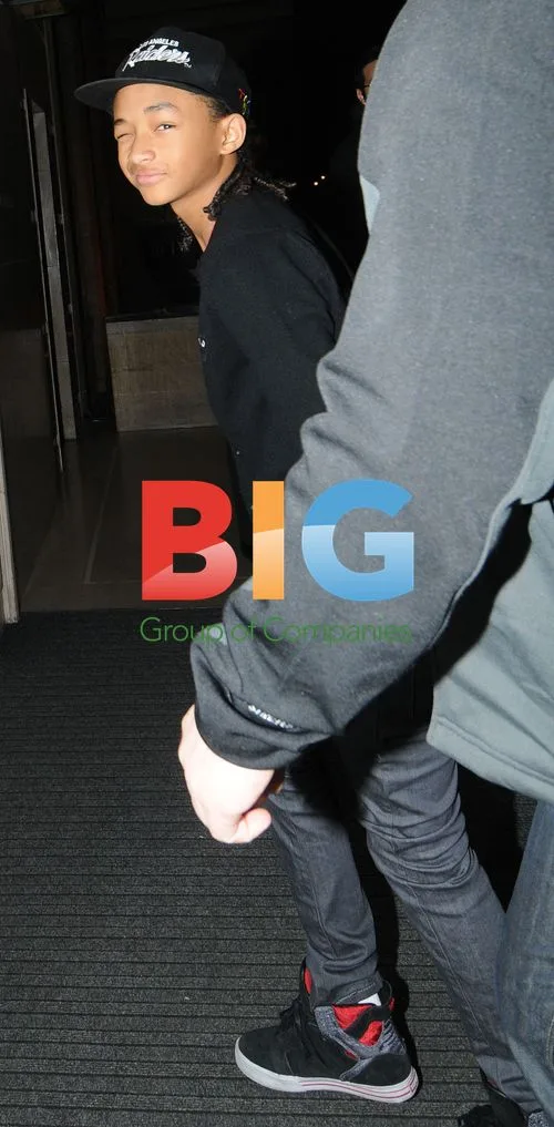 Jaden Smith winks arriving at hotel in London