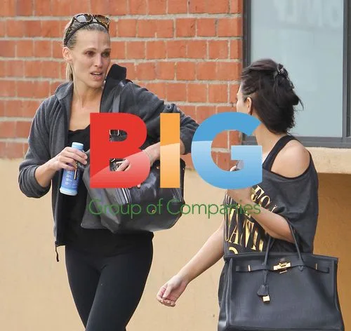 Kim Kardashian and Molly Sims Spotted Outside Gym