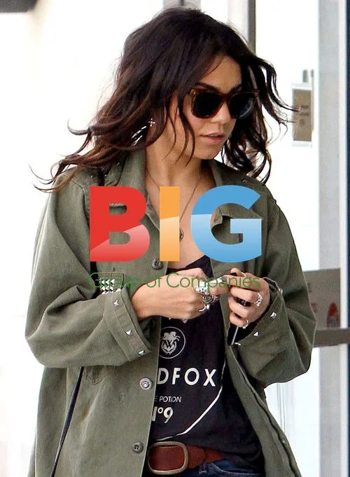Vanessa Hudgens Seen in Olive Green Jacket