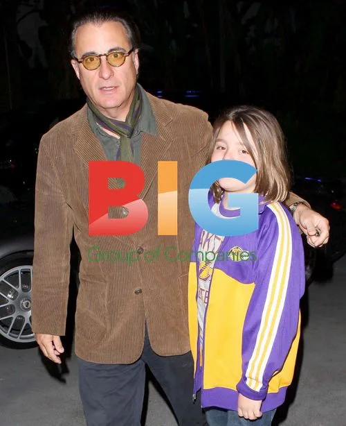 Andy Garcia and son at LA Lakers game
