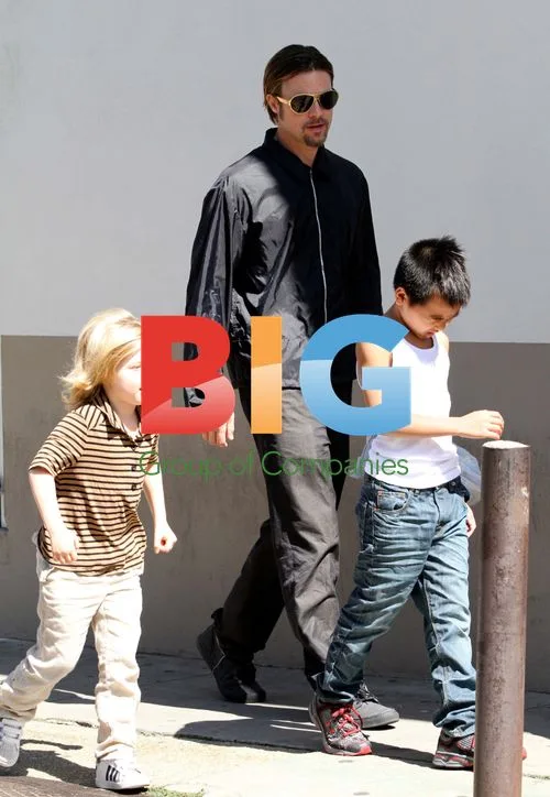Brad Pitt and Angelina Jolie with kids