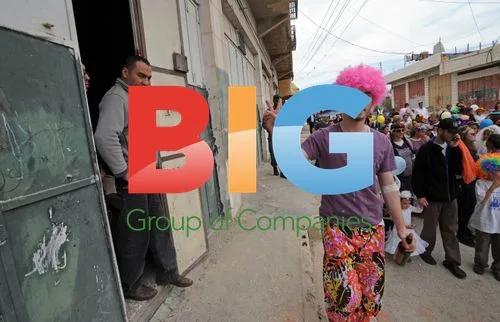 Israeli settler in pink wig at Purim parade in Hebron