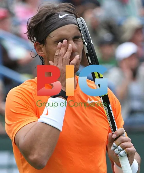 Rafael Nadal reacts during BNP Paribas Open final