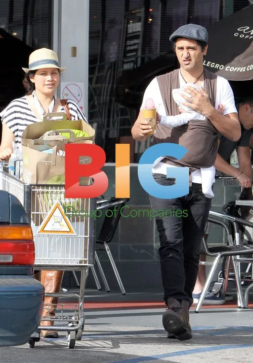 Cliff Curtis Shops With Family at Whole Foods