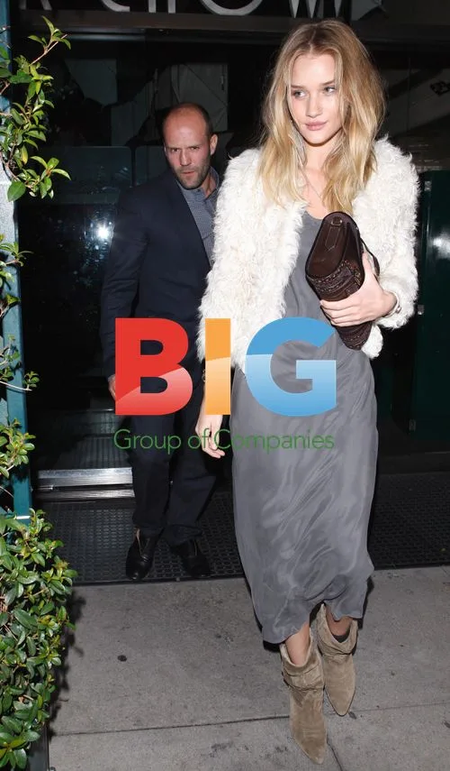 Jason Statham and Rosie Huntington-Whiteley Leaving Mr. Chow