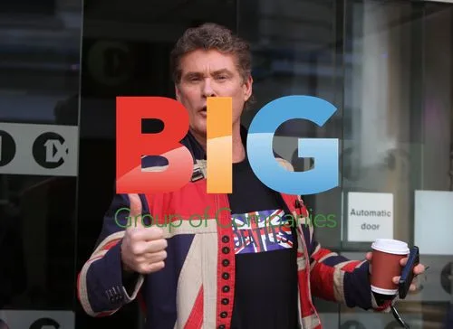 David Hasselhoff outside Radio 1 Studios