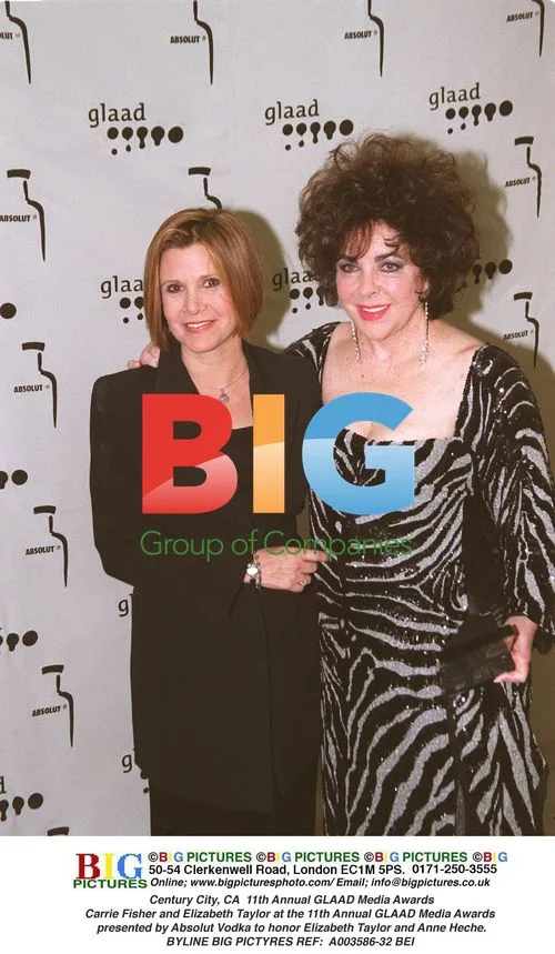 Carrie Fisher and Elizabeth Taylor at GLAAD Awards