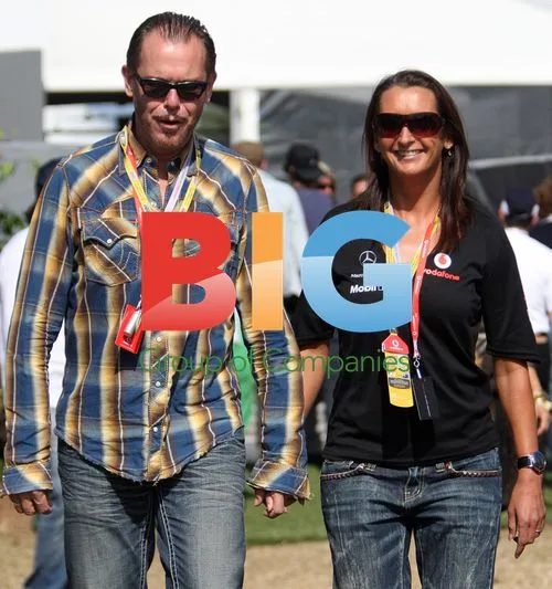 Layne Beachley and husband at Australian Grand Prix
