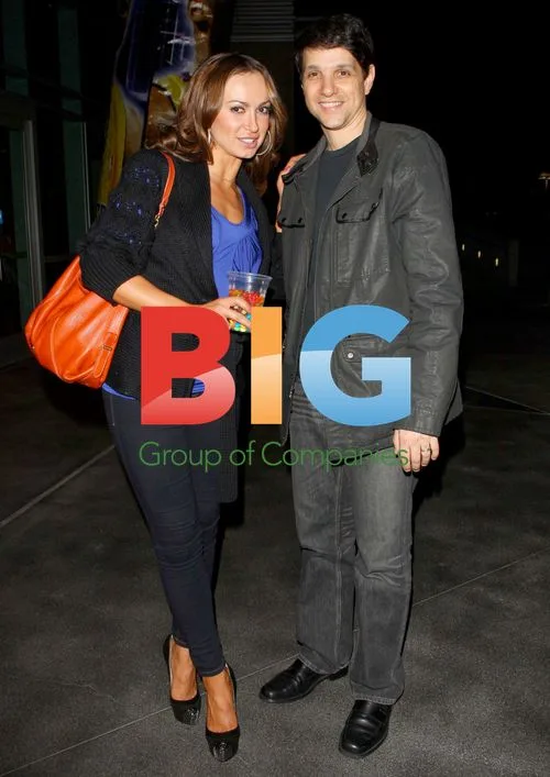 Karina Smirnoff and Ralph Macchio at Lakers game