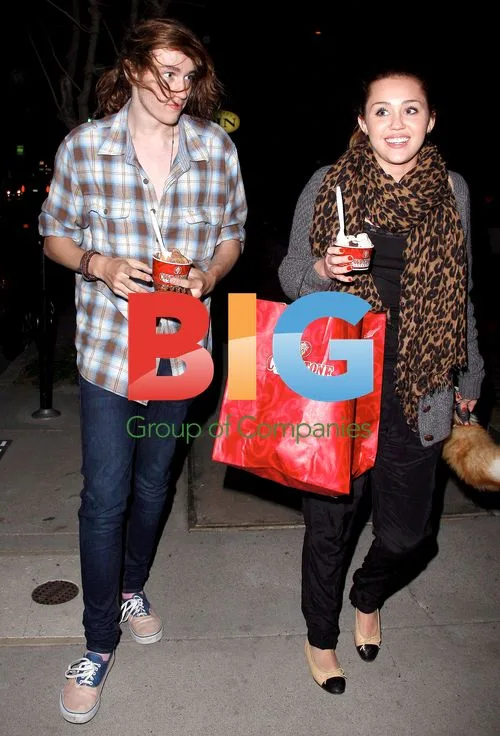 Miley Cyrus Gets Ice Cream with Brother