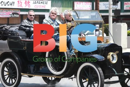 Jay Leno Driving Vintage Car in Beverly Hills