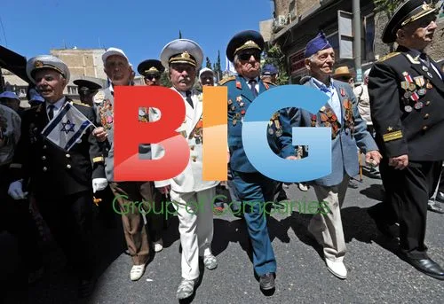 WWII Veterans March in VE Day Parade