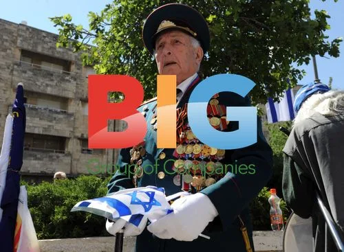 Russian-Israeli WWII Veterans March in Jerusalem VE Day Parade