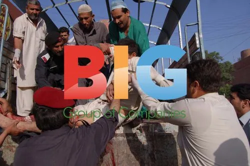 Aftermath of suicide bombings in Peshawar, Pakistan