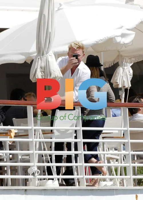 Boris Becker and Sharlely Kerssenberg at Eden Roc