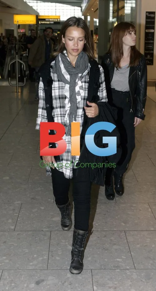 Jessica Alba at Heathrow Airport