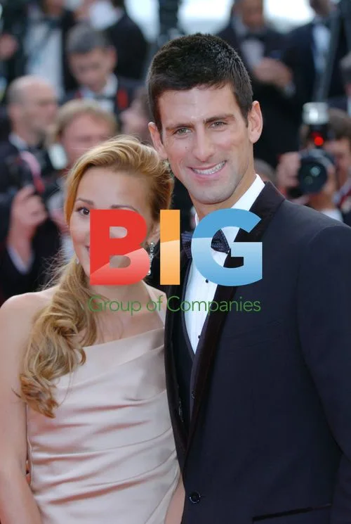 Novak Djokovic and Jelena Ristic at The Beaver Premiere