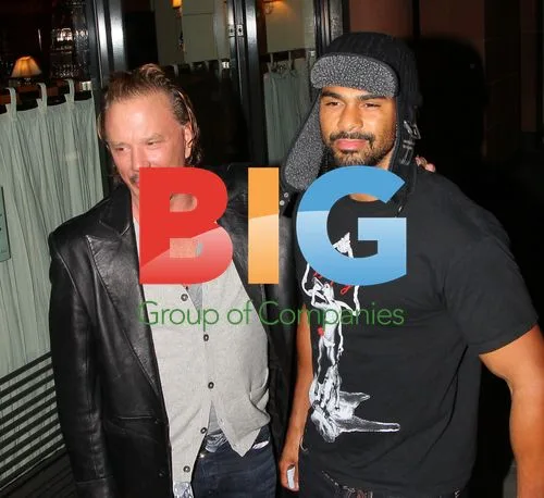 Boxer David Haye and Micky Rourke at London Restaurant