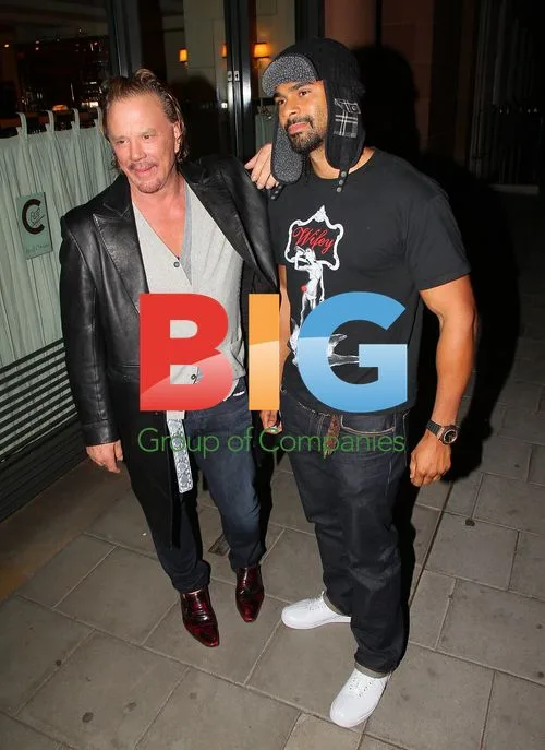 Boxer David Haye and Actor Micky Rourke in London