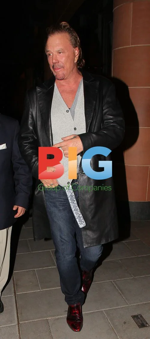 Boxer David Haye and Actor Micky Rourke at London Restaurant