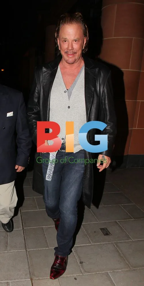 Boxer David Haye and actor Micky Rourke at London restaurant