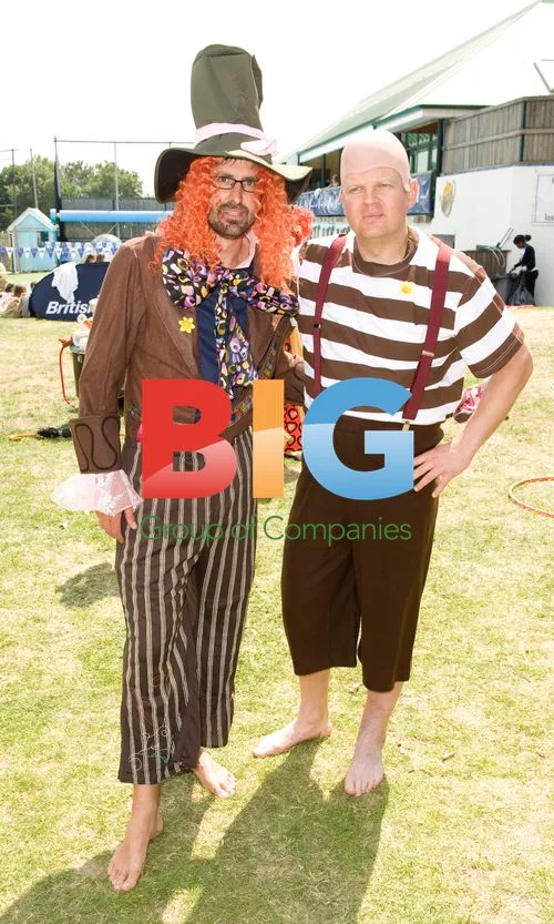 Adrian Chiles and Louis Theroux at Blooming Great Tea Party