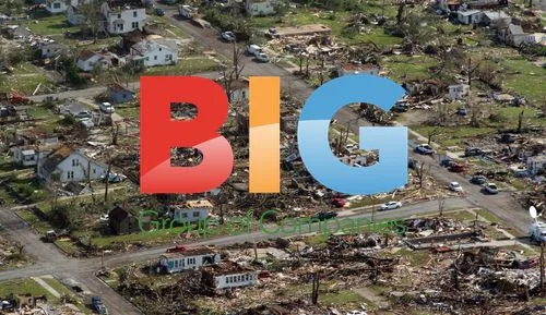 Aerial view of Joplin tornado damage