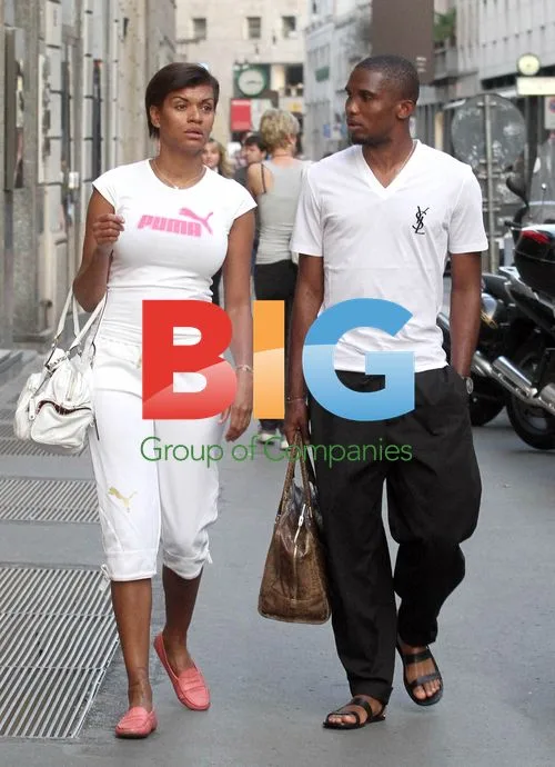 Samuel Eto'o with wife in Milan