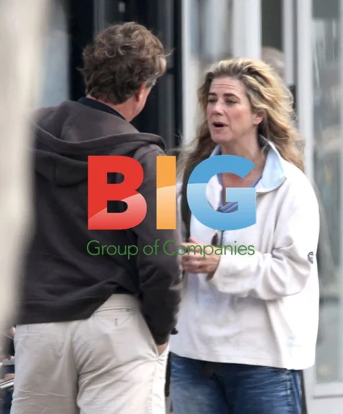 Imogen Stubbs chats on phone in London