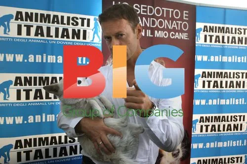 Rocco Siffredi at animal welfare event in Rome
