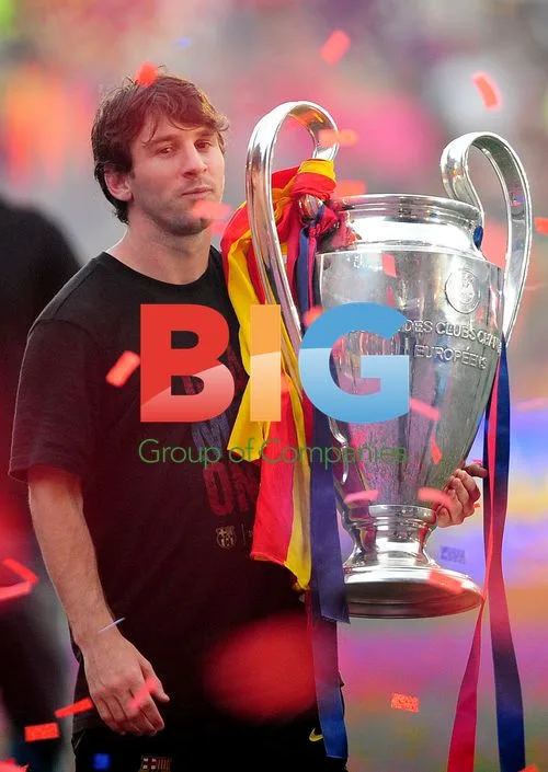 Lionel Messi Celebrates Champions League Victory