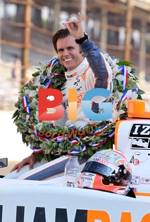 Dan Wheldon Celebrates Second Indy 500 Win