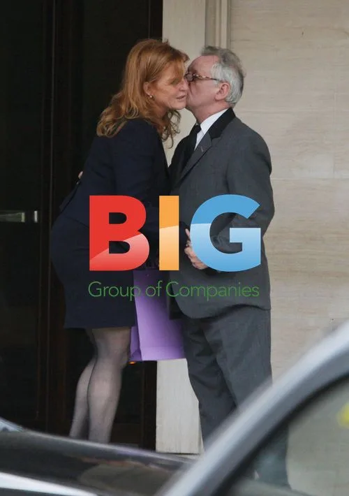 Sarah Ferguson Greets Doorman at London Hotel
