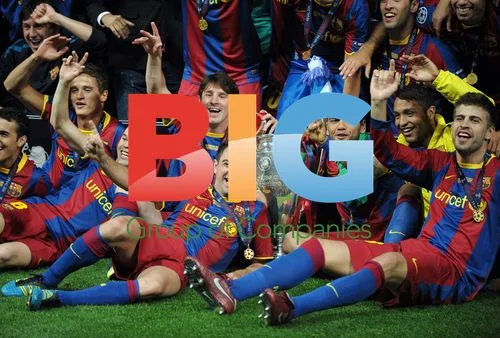 Lionel Messi and Xavi at Champions League Final