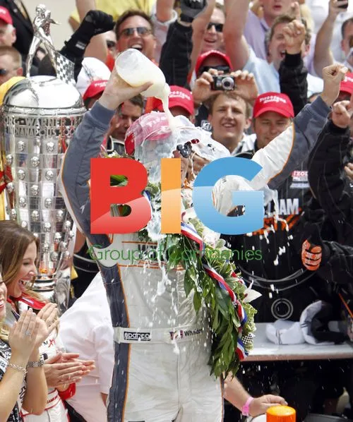 Dan Wheldon Celebrates Indianapolis 500 Victory