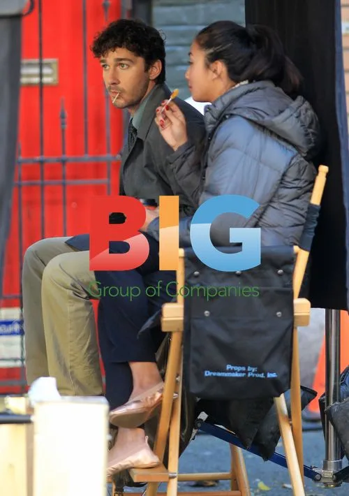 Shia LaBeouf Gets On-Set PDA with Girlfriend