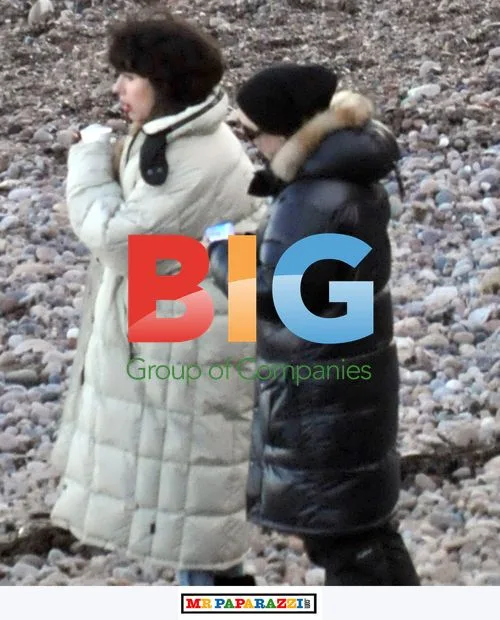 Scarlett Johansson filming 'Under the Skin' in Arbroath, Scotland