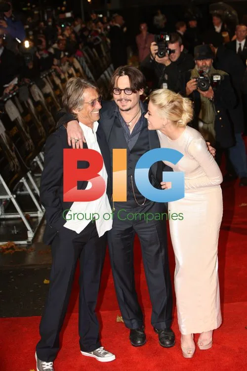 Bruce Robinson, Amber Heard and Johnny Depp at The Rum Diary Premiere
