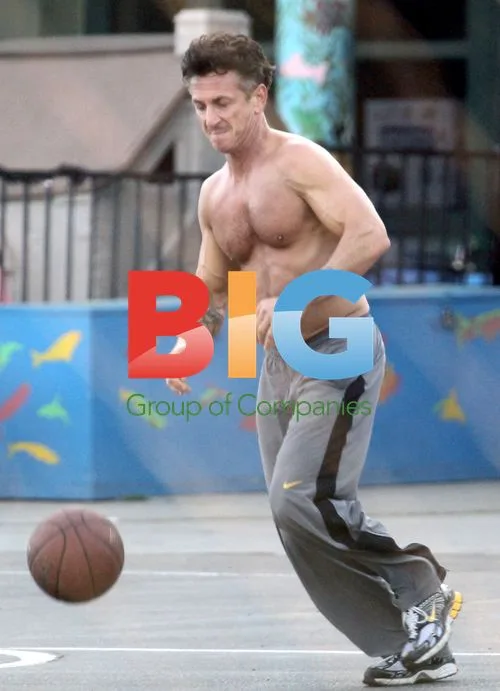 Sean Penn and Shannon Costello Play Basketball