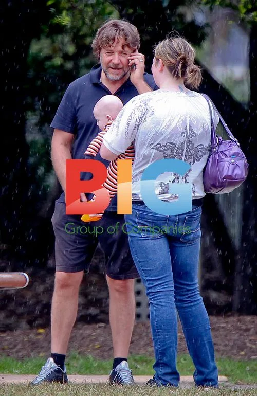 Russell Crowe and Sons at the Park