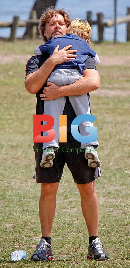 Russell Crowe with Sons at Park