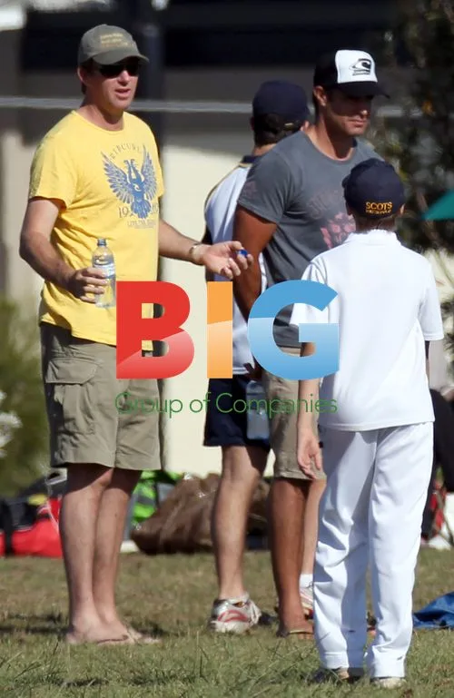 Glenn McGrath watches son James' cricket match