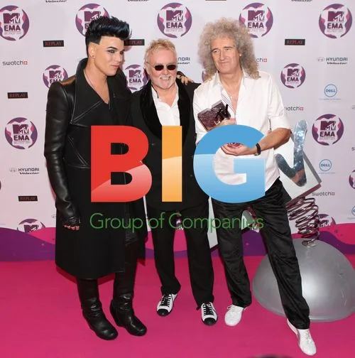 Adam Lambert, Roger Taylor, Brian May at 2011 MTV EMAs